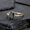 Vintage Blue Crystal Gold Ring