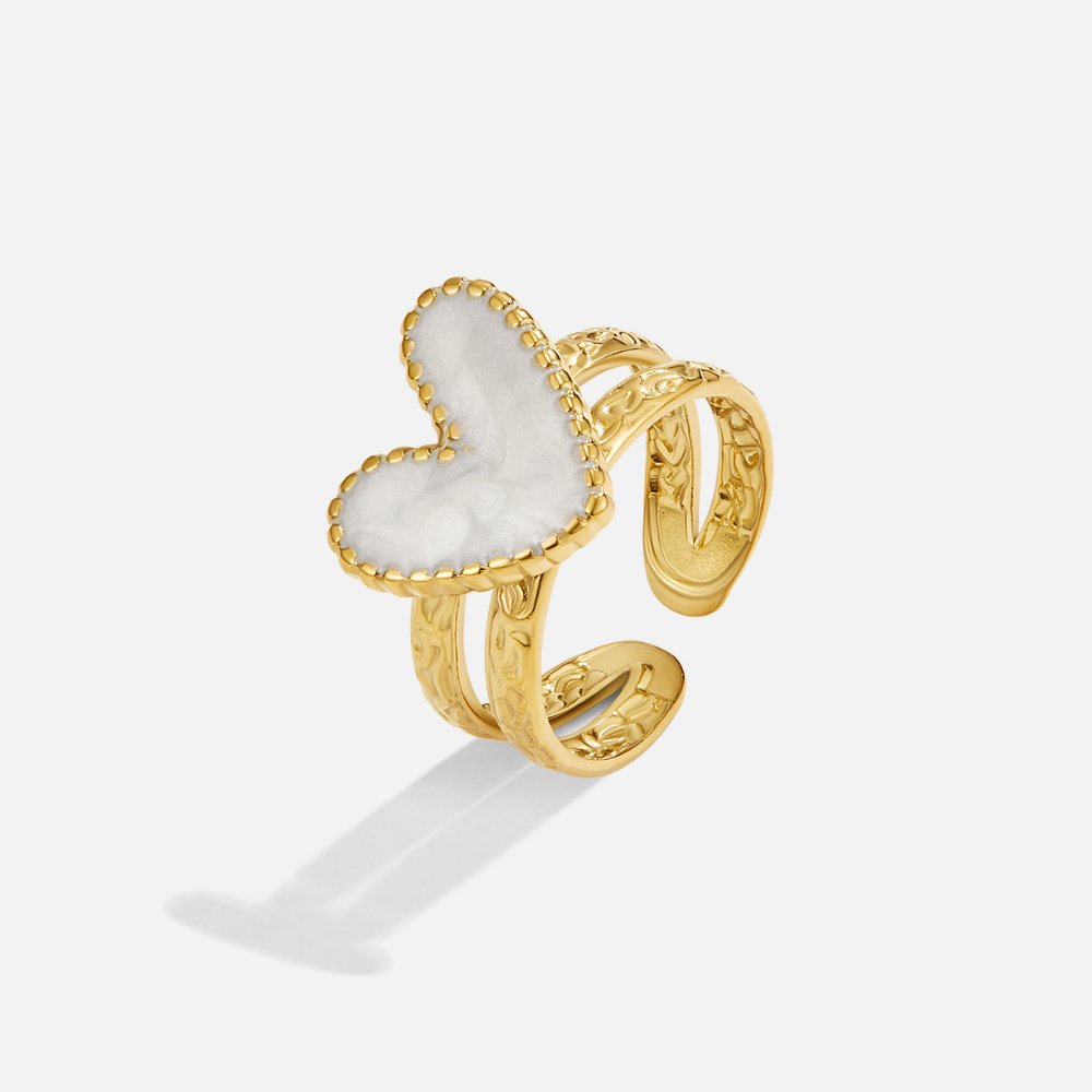 Gold Heart Motif Ring